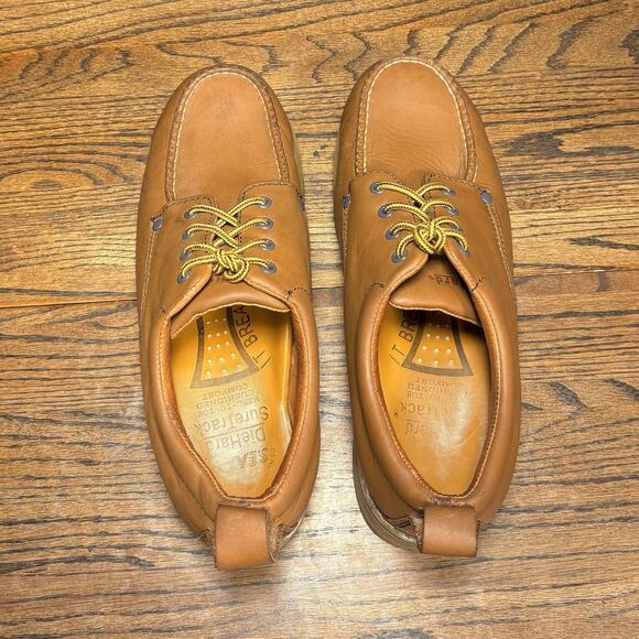Vintage Sears Die Hard Sure Track Brown Leather Moc Toe Oxfords Men’s 12 D - Picture 6 of 8